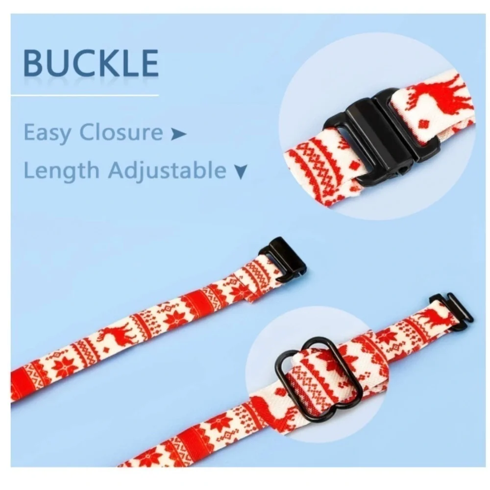 Christmas Necktie Pet Dog Collar for Dog Cat Clip Buckle Adjustable OS 1 Piece